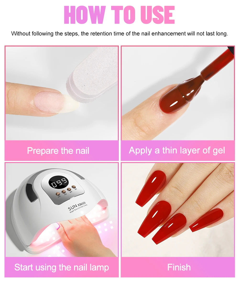 LED Nail Lamp 380W for Gel Nails Fast Curing Dryer with 81 LEDS 4 Timers Professional UV Light for Home Salon Nail Art Tools