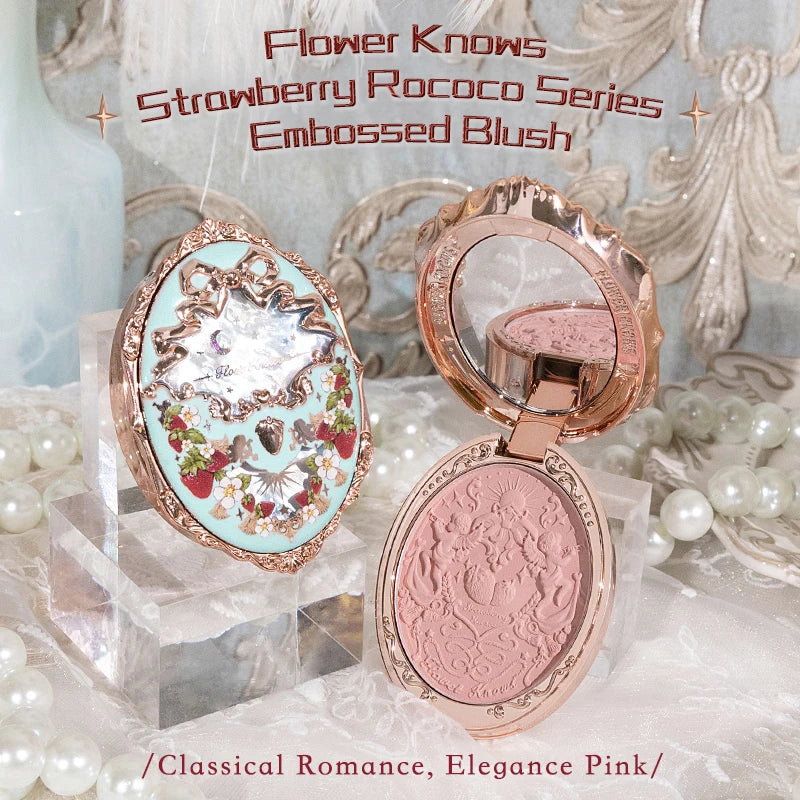 Flower Knows Strawberry Rococo Series Embossed Blush Powder