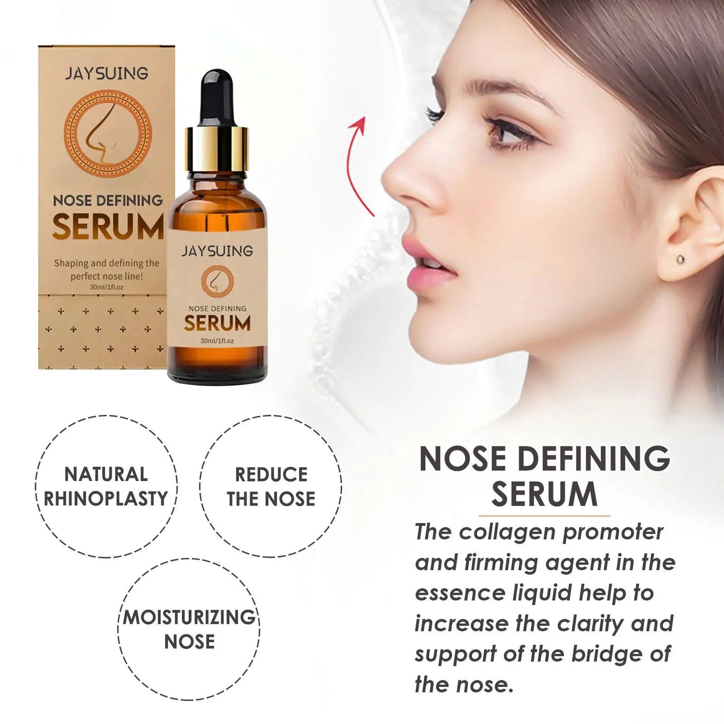 Nose Heighten Serum Rhinoplasty Firming Moisturizing Nasal Bone Remodeling Tighten Shaping Narrow Thin Smaller Nose Lift Essence