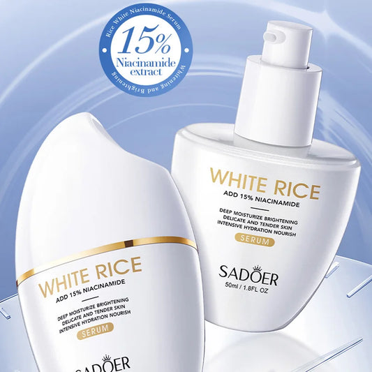 White Rice Niacinamide Serum Face Skin Brightening Moisturizer Hyaluronic Acid Korean Skin Care Product 50ML