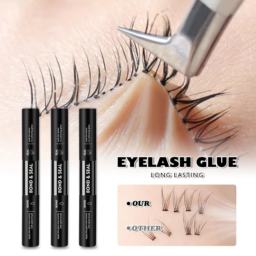 EASITENSION Multi-packs Glue False Eyelashes New Double Heads 2 In 1 Bond and Seal Lash Glue ,Waterproof Long Lasting