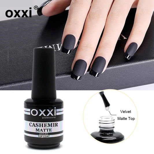 OXXI New Velvet Matte Top Coat Semi-permanent UV Nail Gel Varnish Hybrid Nails Art Desgin Matt Gellak Led Rubber Base and Top