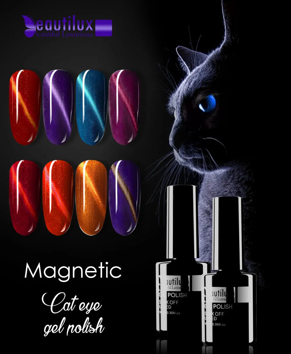 Beautilux 3D Magnetic Cat Eye Gel Nail Polish Color UV LED Semi Permanent Nails Art Lacquer Cats Eye Gels Varnish Classic 10ml