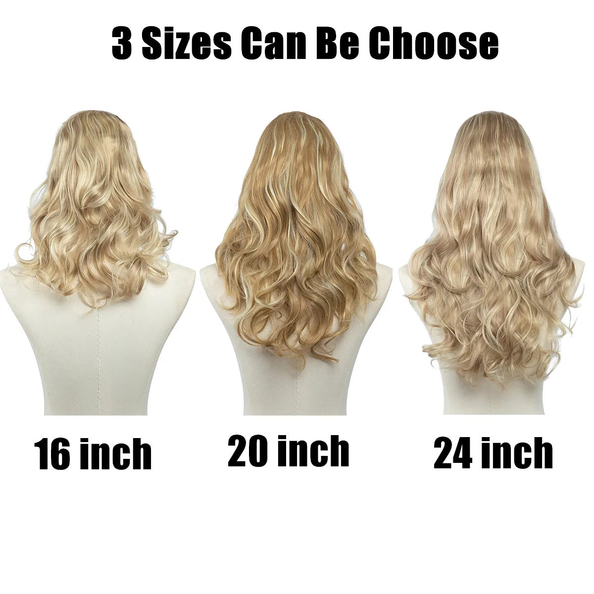 Synthetic Wavy U Part Wigs for Women  Clip in Hair Extension Invisible Half False Wig Long Blonde Black Natural Hairpieces