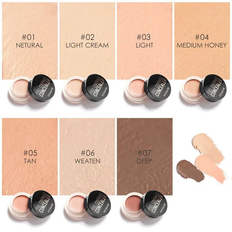 FOCALLURE Waterproof Full Coverage Concealer Cream Long-lasting Oil-control Moisturizing Lightweight Foundation Makeup Cosmetics