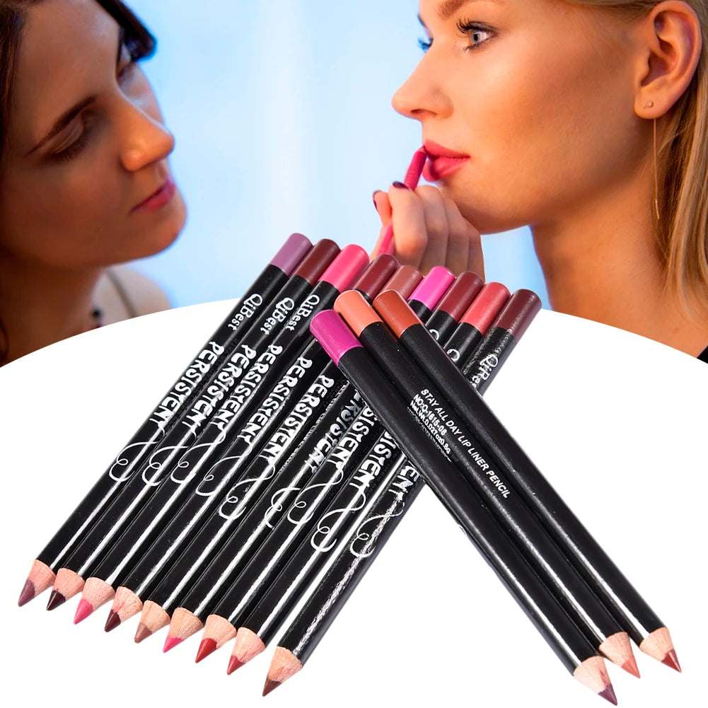 12Colors/Set Waterproof Lip Liner Pencil Brand New Professional Long Lasting Moisturizing Lipliner Lips Makeup Tools For Women