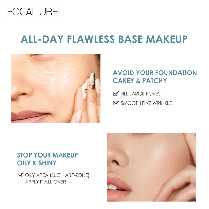 Focallure Pore Primer Smooth Skin Surface Cover Oil Control Facial Makeup Face Base Clear Gel Primer