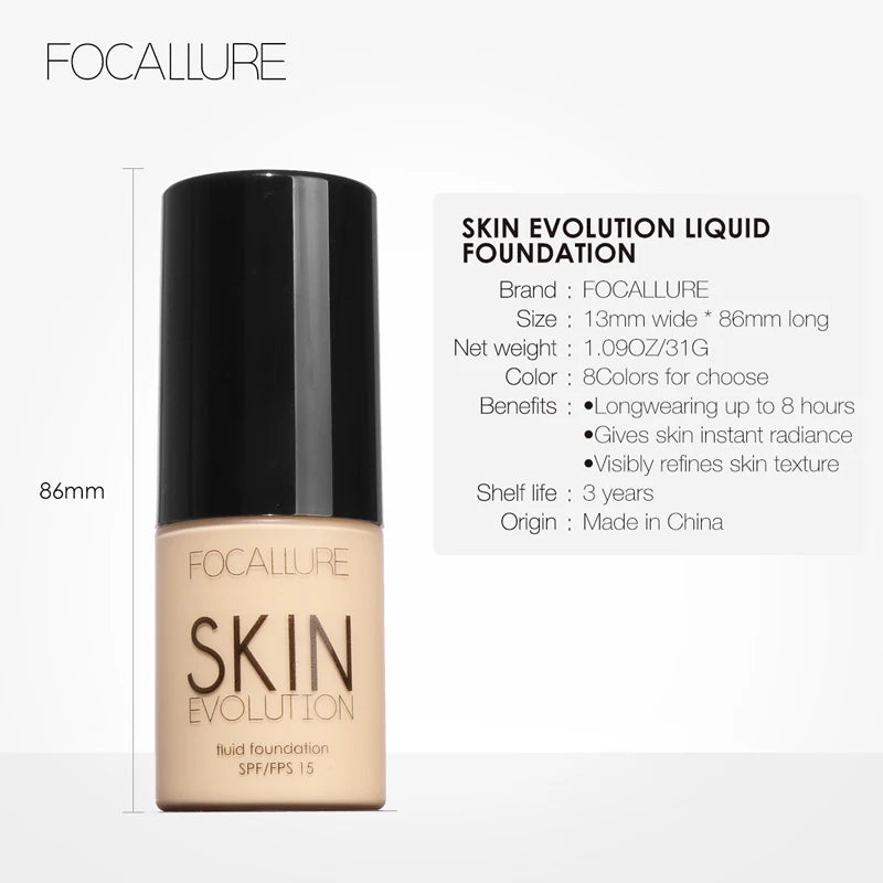 FOCALLURE Face Makeup Foundation Makeup Base Liquid Foundation Concealer Whitening Moisturizer Oil-control Cosmetics