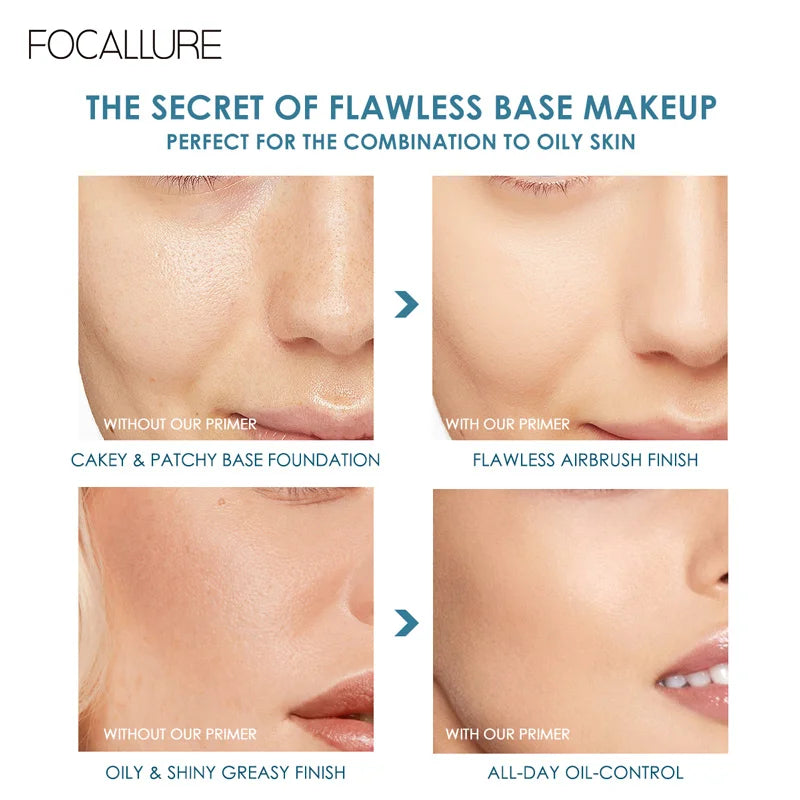 Focallure Pore Primer Smooth Skin Surface Cover Oil Control Facial Makeup Face Base Clear Gel Primer