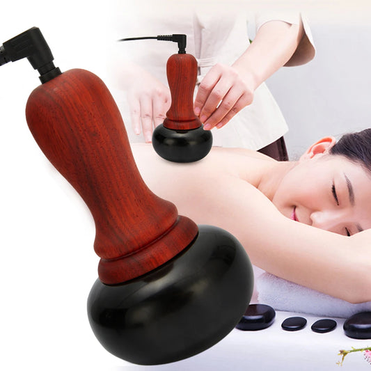 Hot Stone Electric GuaSha Massager Natural Stone Needle Skin Scraping Back Neck Face Massage Relax Muscles Skin Lift Care Spa