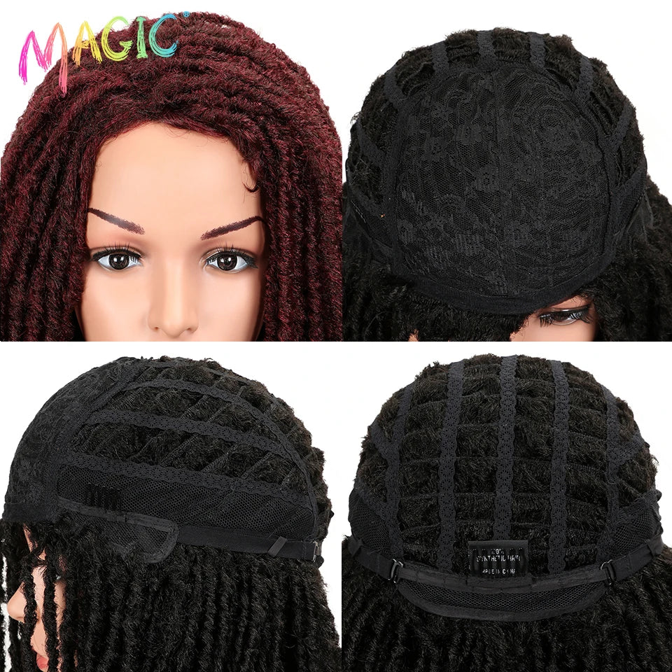 MAGIC Hair 22 Inch Synthetic wigs Dreadlocks Braid Hair Synthetic Dreads Braiding wigs Extension Brown Braids Faux Locs Hair