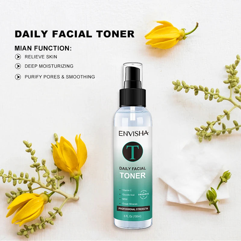 ENVISHA Face Toner Shrink Pores Whitening Moisturizing Refreshing Essential Oil Control Anti-acne Skin Care Anti Wrinkle Aging