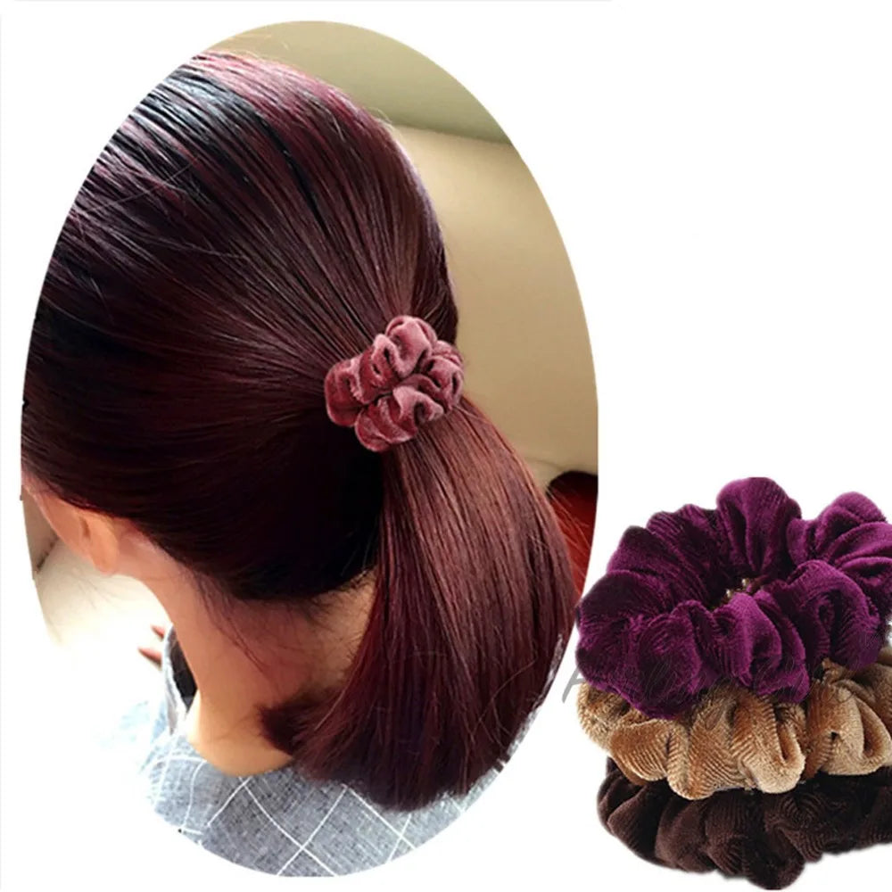 Furling Girl Pack of 10 Pieces Korean Velvet Hair Scrunchies Ponytail Holder Elastic Hair Bands for Women Hair Accessories