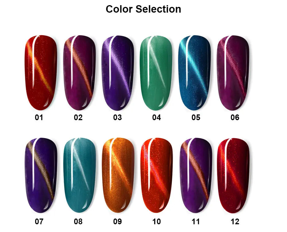 Beautilux 3D Magnetic Cat Eye Gel Nail Polish Color UV LED Semi Permanent Nails Art Lacquer Cats Eye Gels Varnish Classic 10ml