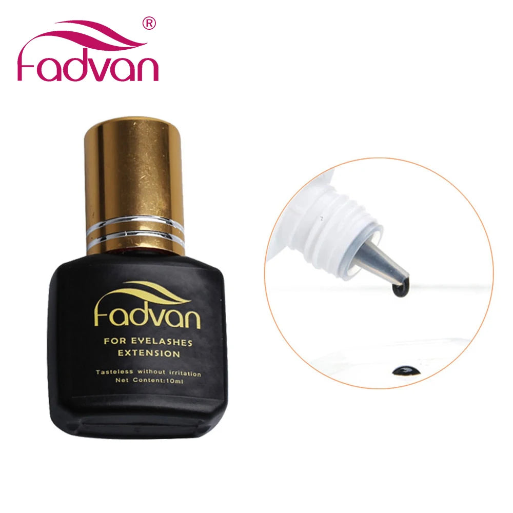 Fadvan Lash Extension Glue 5ml/10ml False Eyelashes Glue 5 Second Fast-Dry No Odor No Simulation Fake Lashes Building Black Glue