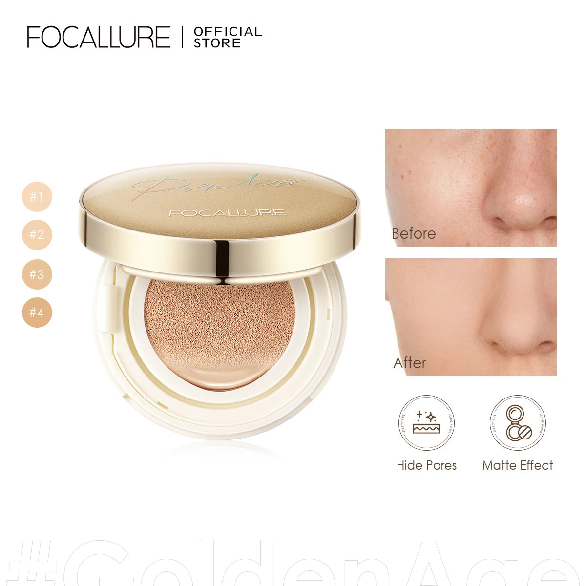 FOCALLURE BB Air Cushion Matte Foundation Cream Oil control Concealer Whitening Moisturizing Makeup Cosmetic Brighten Face Base