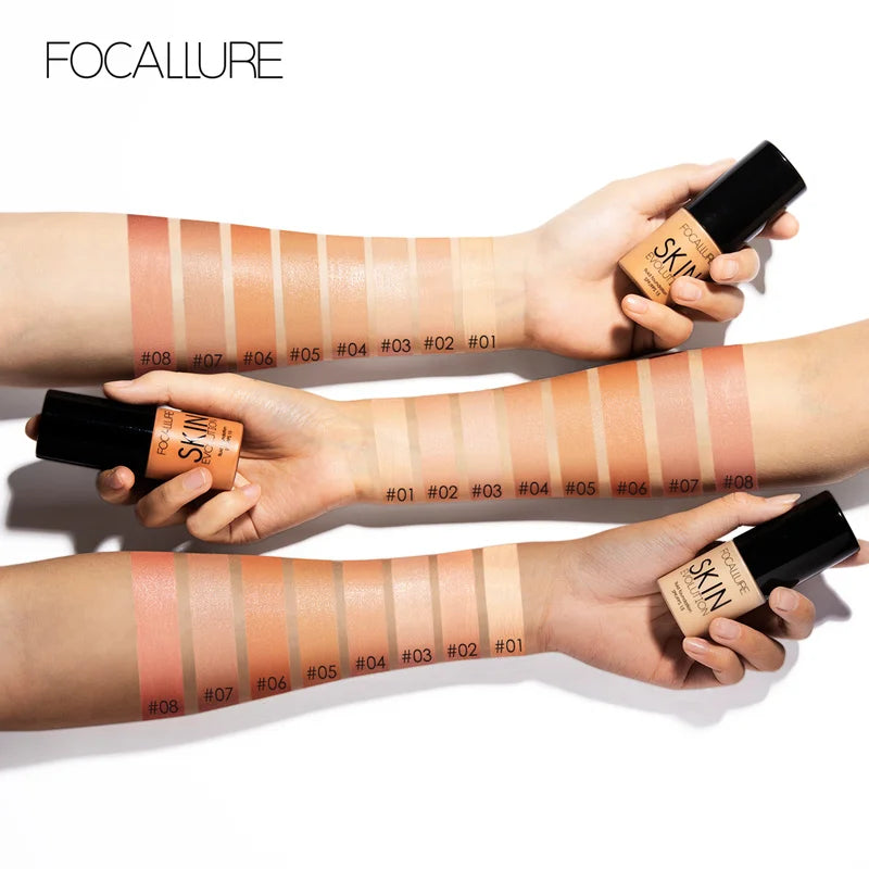 FOCALLURE Face Makeup Foundation Makeup Base Liquid Foundation Concealer Whitening Moisturizer Oil-control Cosmetics