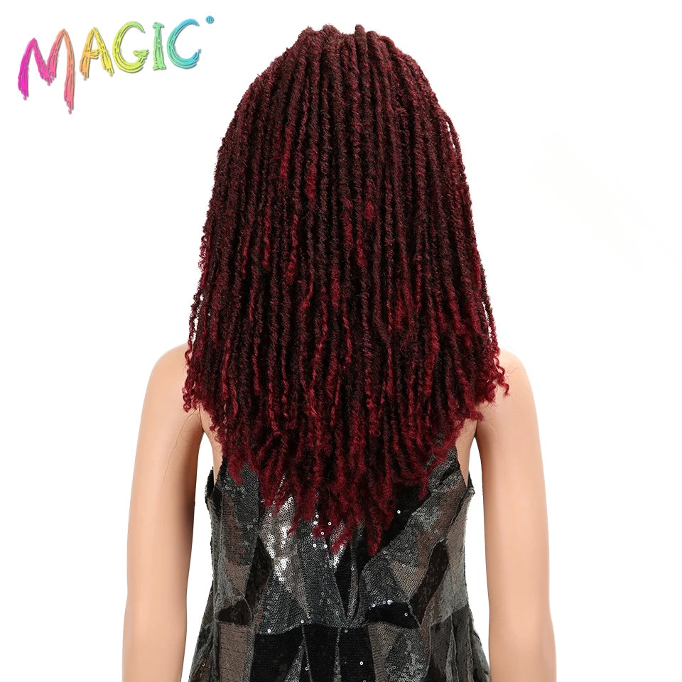 MAGIC Hair 22 Inch Synthetic wigs Dreadlocks Braid Hair Synthetic Dreads Braiding wigs Extension Brown Braids Faux Locs Hair