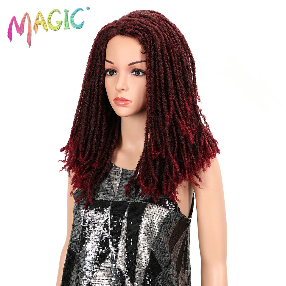 MAGIC Hair 22 Inch Synthetic wigs Dreadlocks Braid Hair Synthetic Dreads Braiding wigs Extension Brown Braids Faux Locs Hair