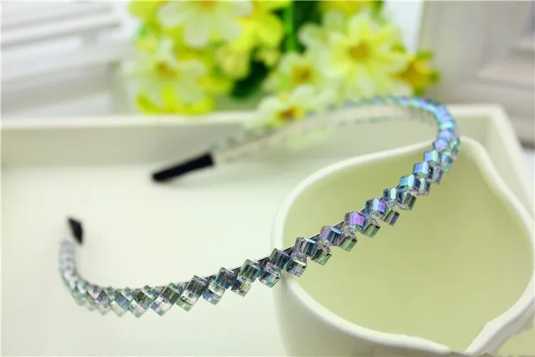 New Fashion Girls Shiny Luxury Rhinestone Hair Band High Quality Diamond Hair Hoop Accessories for Women Crystal Headbands