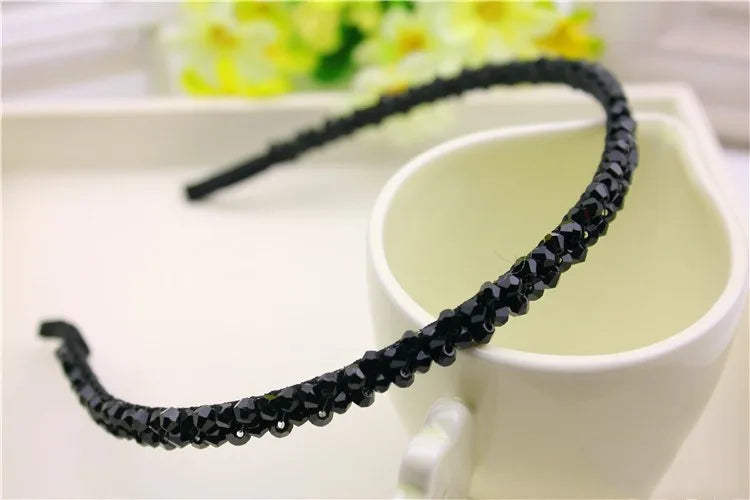 New Fashion Girls Shiny Luxury Rhinestone Hair Band High Quality Diamond Hair Hoop Accessories for Women Crystal Headbands