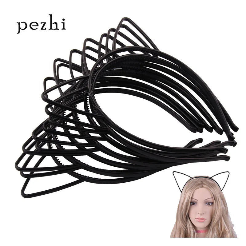 6pcs 12pcs Girls's Cat ears Headbands black party Tiara Princess  Plastic Animal hair Band Hoop Accessories boho headwear girl