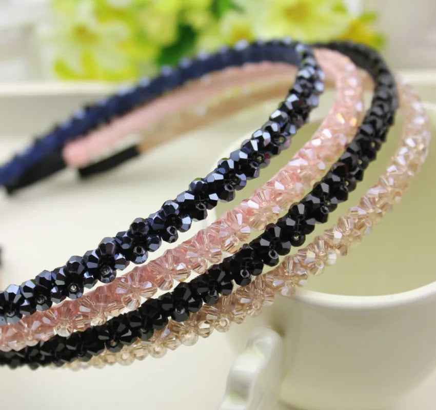 New Fashion Girls Shiny Luxury Rhinestone Hair Band High Quality Diamond Hair Hoop Accessories for Women Crystal Headbands