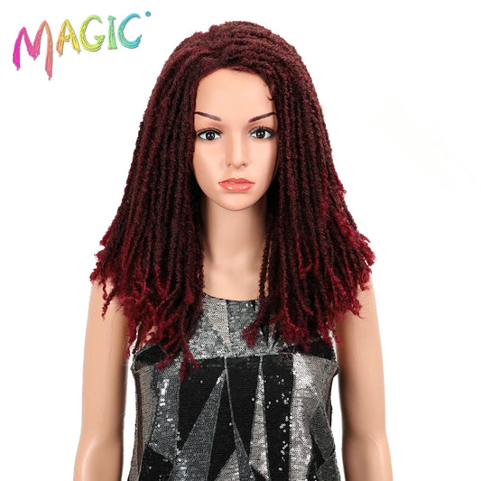 MAGIC Hair 22 Inch Synthetic wigs Dreadlocks Braid Hair Synthetic Dreads Braiding wigs Extension Brown Braids Faux Locs Hair