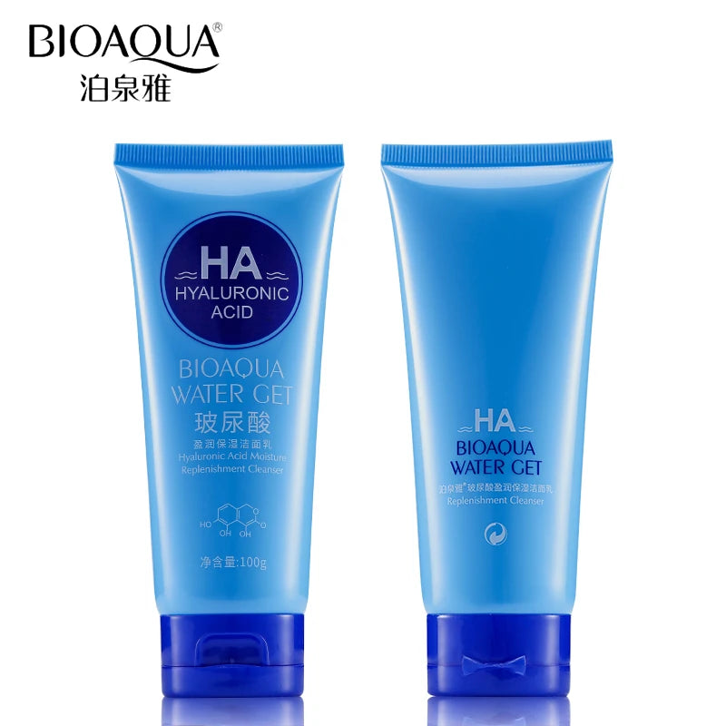 BIOAQUA Brand Hyaluronic Acid Facial Pore Cleanser Moisturizing Deep Cleaning Washing Whitening Hydrating Tender Face Skin Care