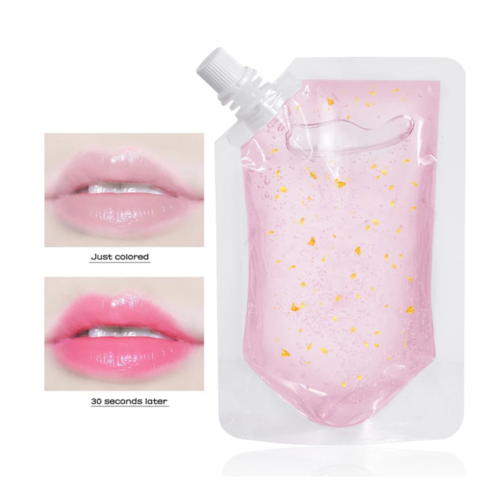 DIY Clear Lip Gloss Base Oil Color Change Lip Gloss with Gold Foil Moisturizing Lipstick Material Gel For Lip Gloss Base 100ml