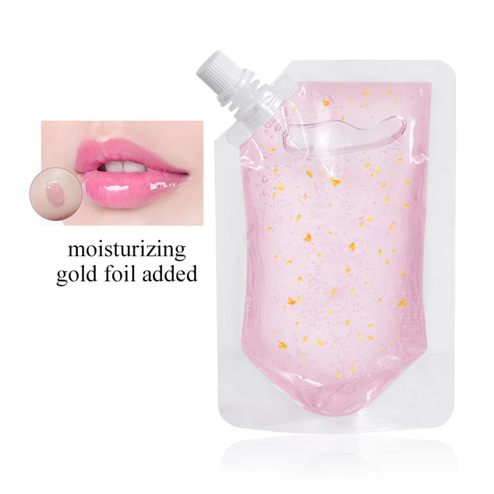 DIY Clear Lip Gloss Base Oil Color Change Lip Gloss with Gold Foil Moisturizing Lipstick Material Gel For Lip Gloss Base 100ml