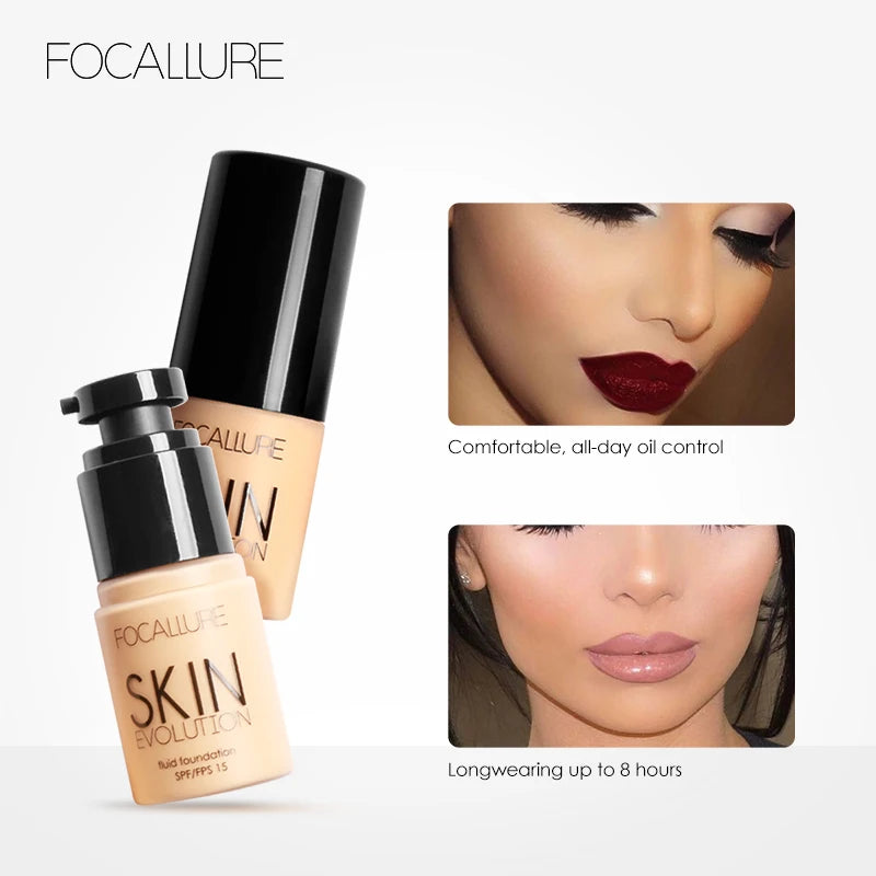 FOCALLURE Face Makeup Foundation Makeup Base Liquid Foundation Concealer Whitening Moisturizer Oil-control Cosmetics