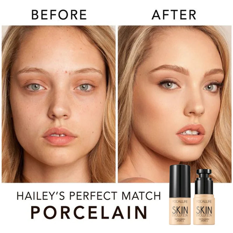 FOCALLURE Face Makeup Foundation Makeup Base Liquid Foundation Concealer Whitening Moisturizer Oil-control Cosmetics