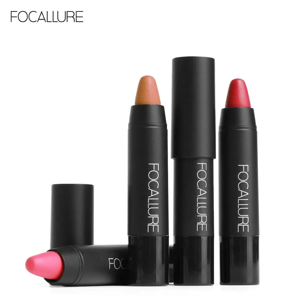 Focallure Matte Lipstick 19 Colors Waterproof Matte Lipsticks Soft Texture Lip Stick Cosmetic Sext Red Nude Lip Makeup Batom