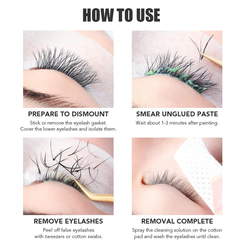 NATUHANA Cream Remover for Professional Eyelash Extension Glue Remover False Eye Lashes No Irritation Remover for Makeup Tools