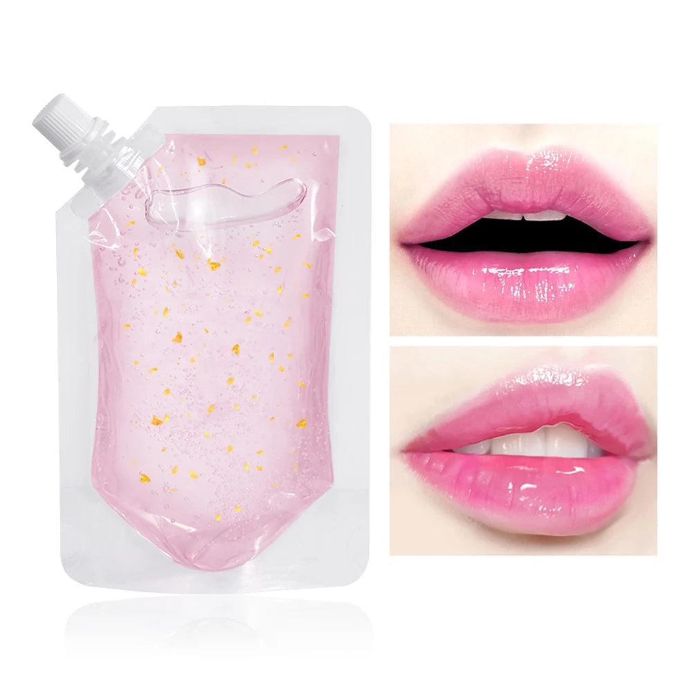 DIY Clear Lip Gloss Base Oil Color Change Lip Gloss with Gold Foil Moisturizing Lipstick Material Gel For Lip Gloss Base 100ml