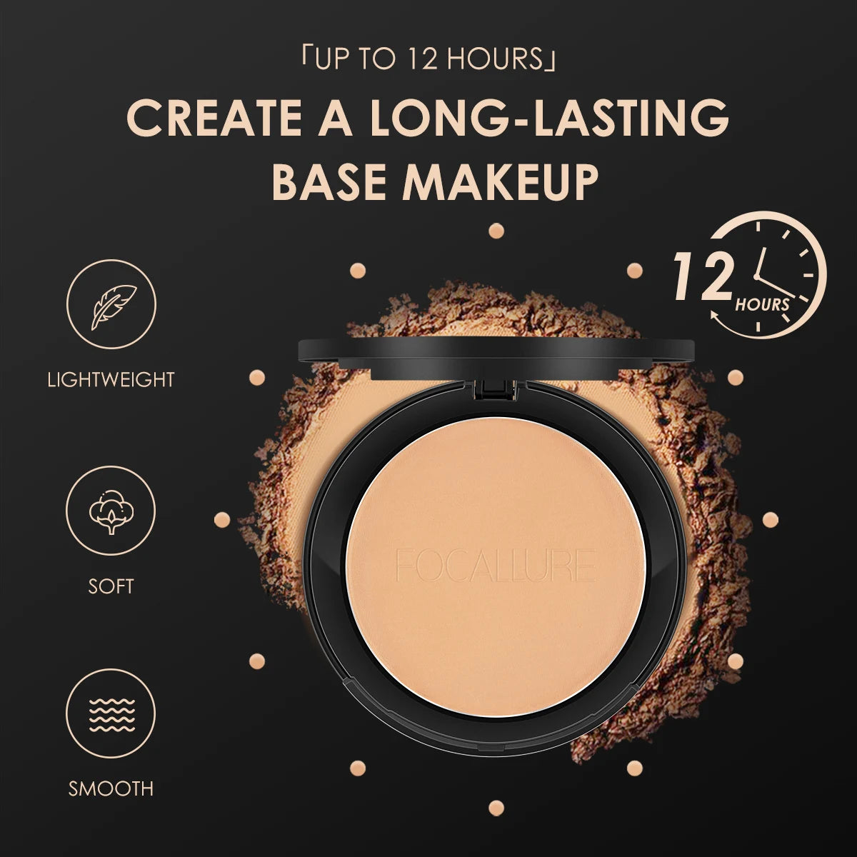 FOCALLURE 9 Colors Pressed Powder Oil Control Long-lasting Matte Lightweight Brightening Face Finishing Setting Powder Makeup