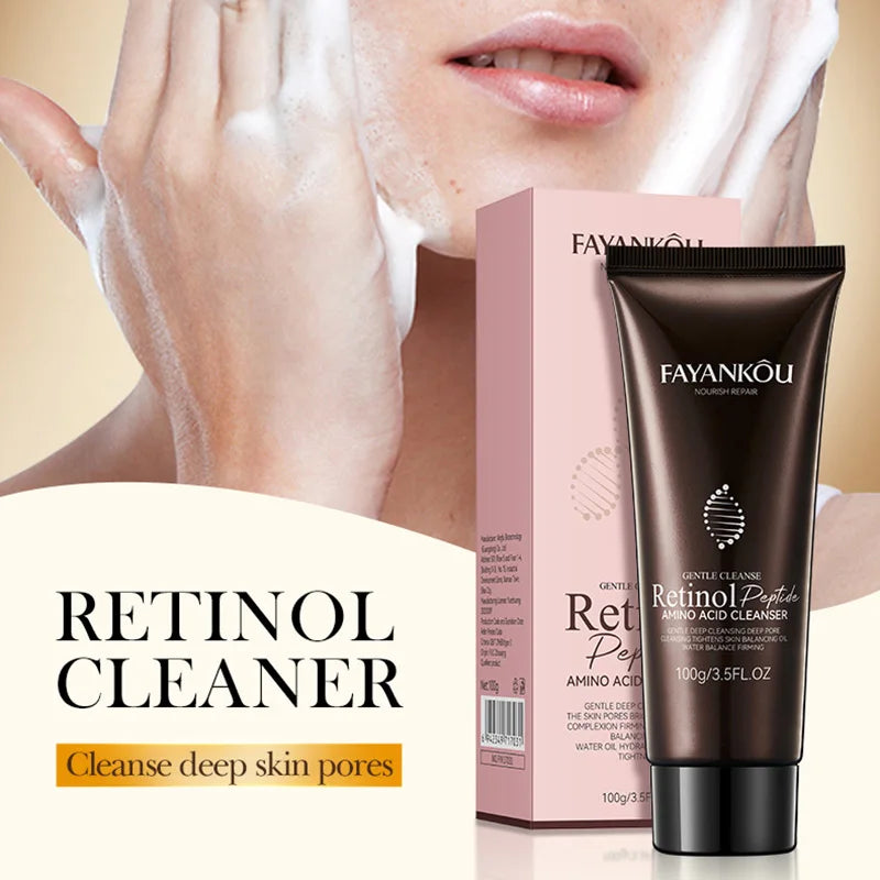 Retinol Facial Cleanser Face Wash Foam Moisturizing Brightening Face Cleaning Oil Control Hydrating Facial Skin Care Products