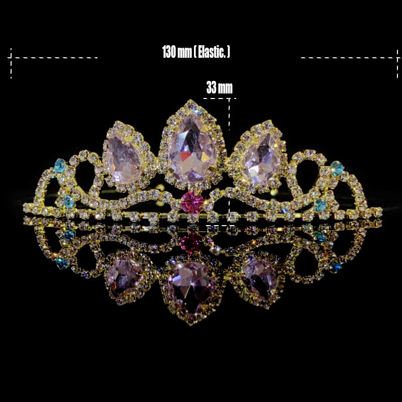 Princess Crystal Rhinestone Tiaras and Crowns Headband Kid Girls Lover Bridal Prom Crown Wedding Party Accessiories Hair Jewelry