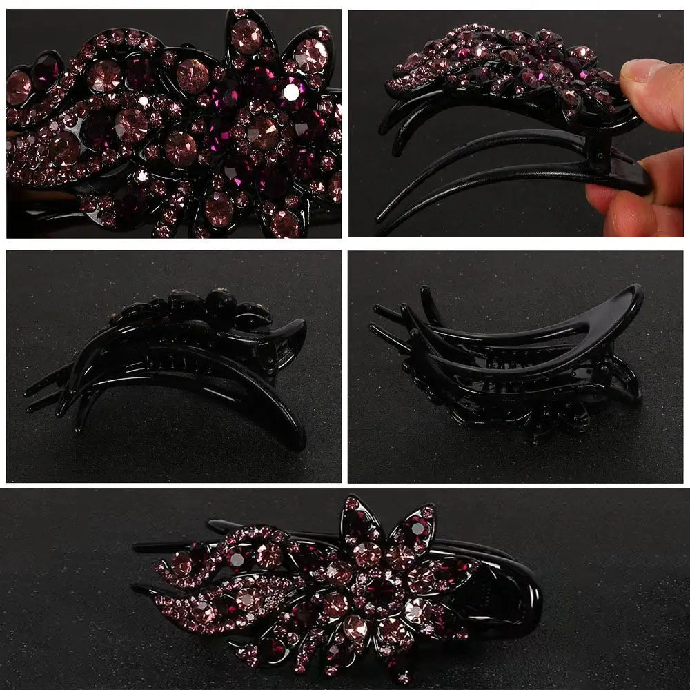 1pcs Ponytail Headwear Hair Accessories Duckbill Hair Hair Claws Hairgrip Rhinestone Hairpin Duckbill Clip Women Hair Clips