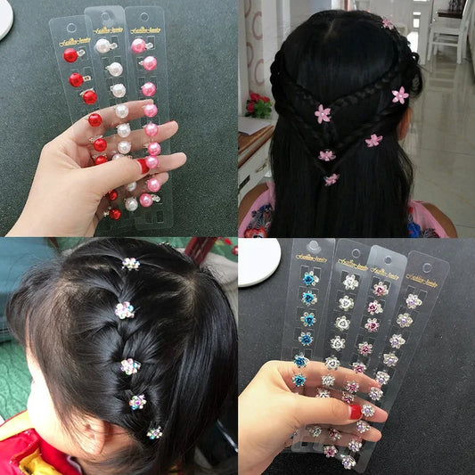 Korean Water Diamond Bean Buckle Hair Clip for Children and Girls Small Children Mini for Baby Hairstyle Fixing Accessories