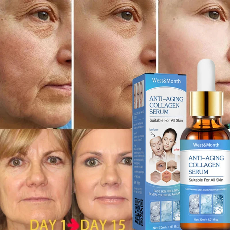 Collagen Face Serum Wrinkle Remover Facial Anti-aging Moisturizing Brighten Fade Fine Lines Whitening Cream Skin Care New 2024