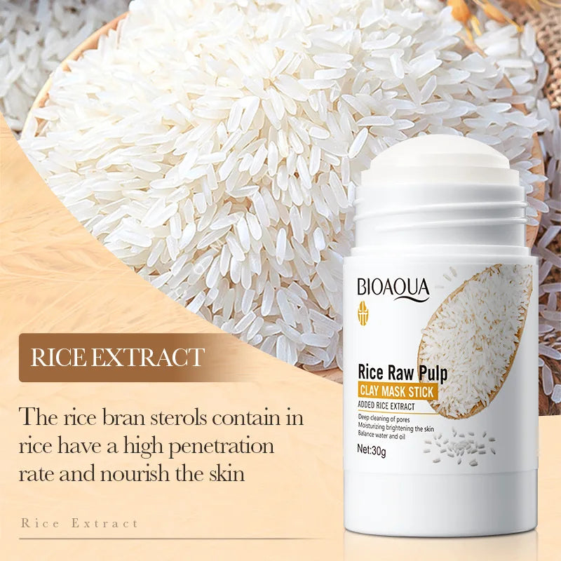 BIOAQUA White Rice Face Mask Stick Mud Facial Masks Moisturizing Blackhead Removal Firming Clay Mask Face Skin Care Products