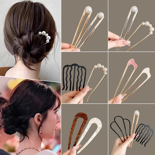 Simple U Shape Hair Clips Pins for Women Girls Hair Accessories Elegant Shell Hairpin Hairwear Accessories Jewelry Gifts