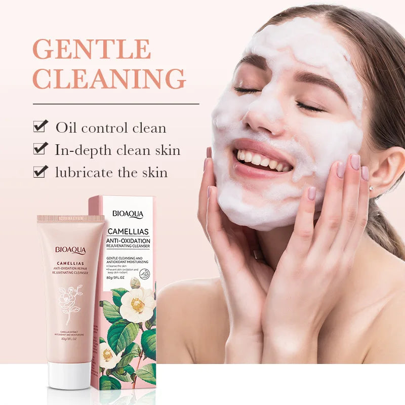 BIOAQUA Camellia Facial Cleanser skincare Face Wash Foam Face Cleanser Facial Moisturizing Deep Cleansing Skin Care Products