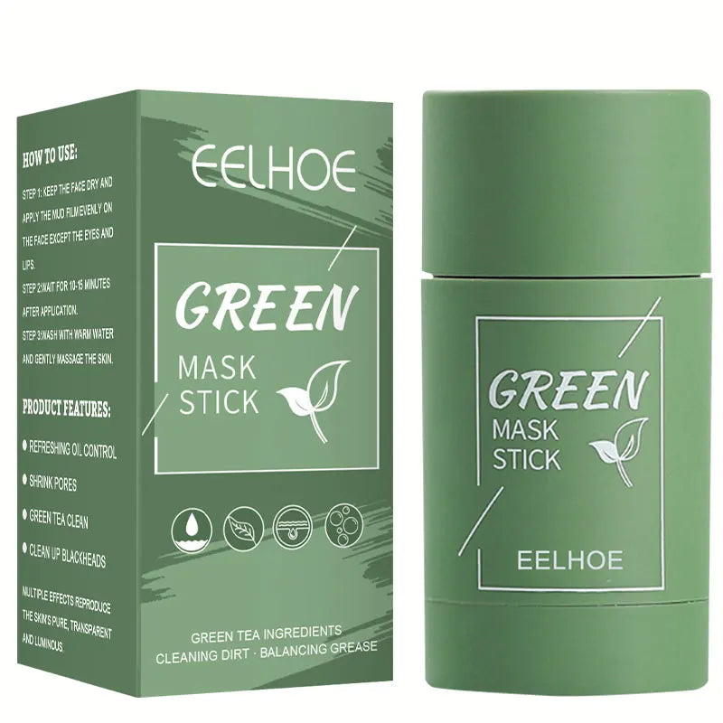 Green Tea Clean Mask Stick Acne Treatment Blackhead Remover Cream Deep Cleansing Pore Brightening Purifying Matcha Clay Mud Mask