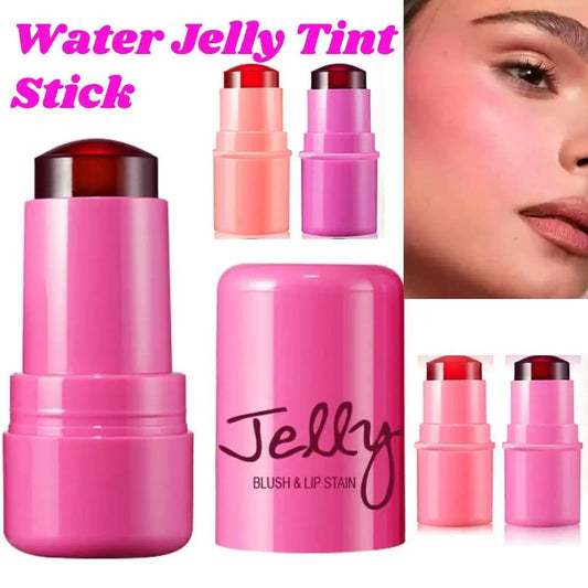 8 Colors 3-in-1 Cheek Lip Tinted Moistured Blush Stick Eyes Cheek Lip Brighten Cream Water Jelly Tint Stick Matte Contour Makeup