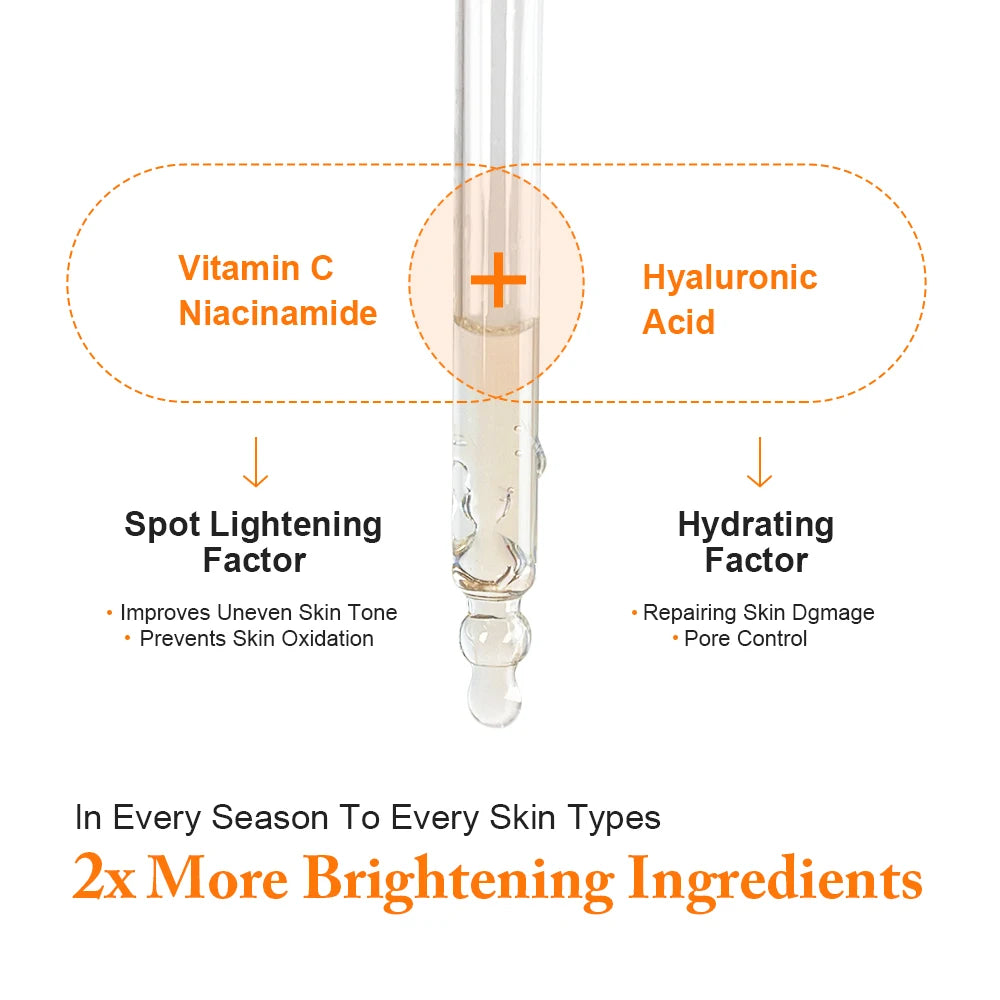 Vitamin C Serum For Face Dark Spots Fading Hyaluronic Acid Moisturizing Plumping Whitening Serum Skin Care Products JoyPretty