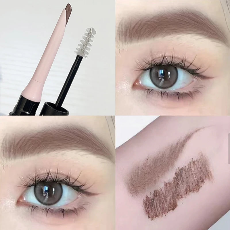 2 in 1 Eyebrows Gel Styling Eyebrow Pen Transparent Fixed Gel Brow Enhancers Long Lasting Non-Smudging Makeup Tools for Eyebrows