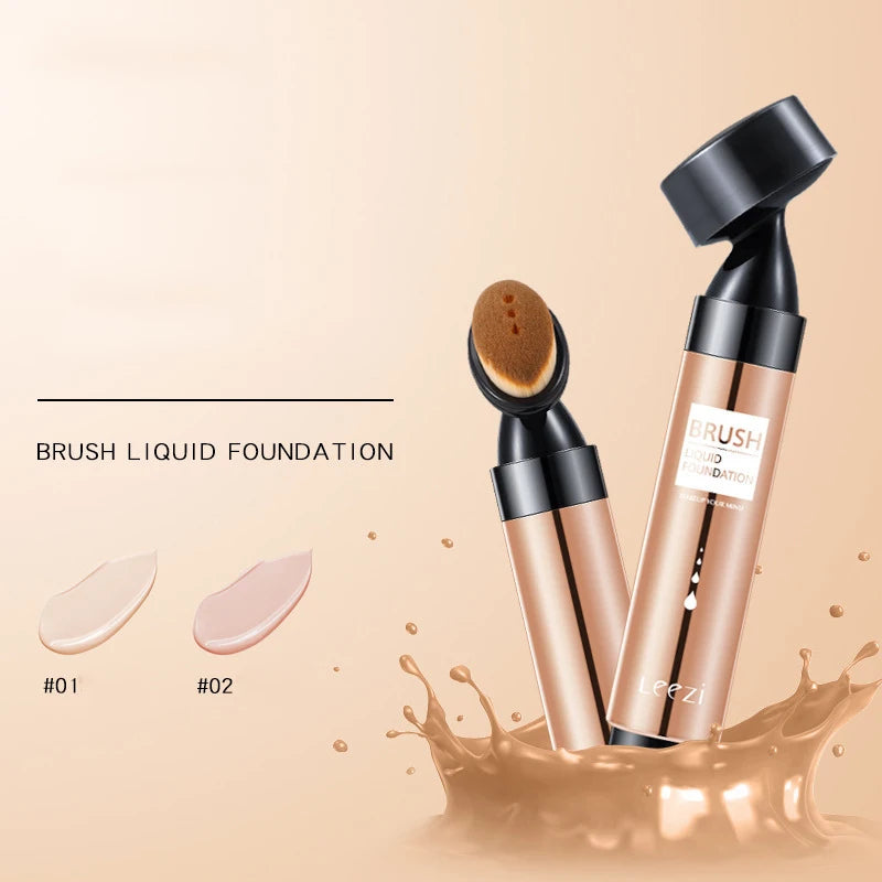 Press type Natural Finish Founda with brush thin moisturizing long lasting concealer natural base brightening skin private label